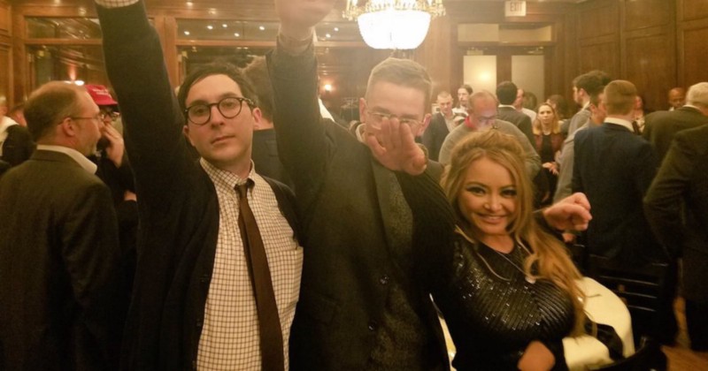 Photo of Tila Tequila doing a Nazi salute