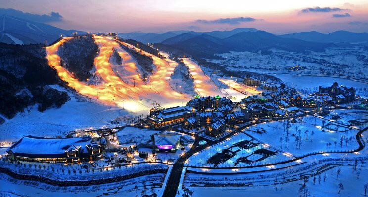 Aerial photo of Pyeongchang, South Korea