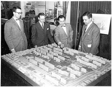 Photo of Minoru Yamasaki planning