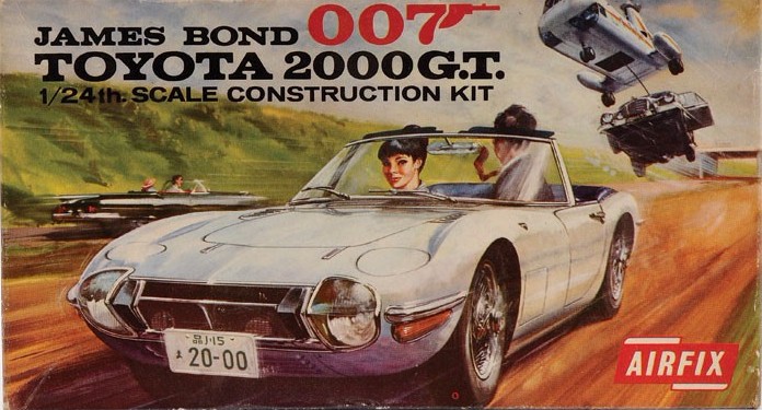 Image of a James Bond themed Toyota 2000GT model kit