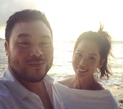 Photo of David Chang and his wife Grace Seo Chang