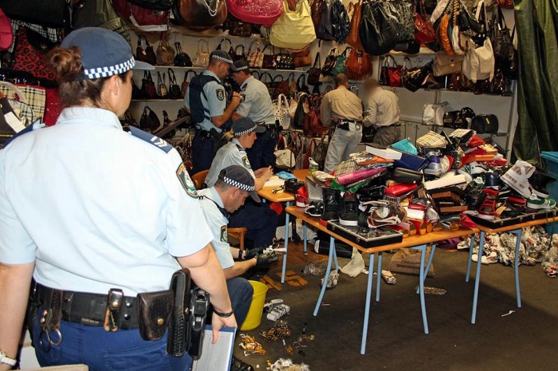 Police in Sydney investigating a suspected counterfeit goods dealer