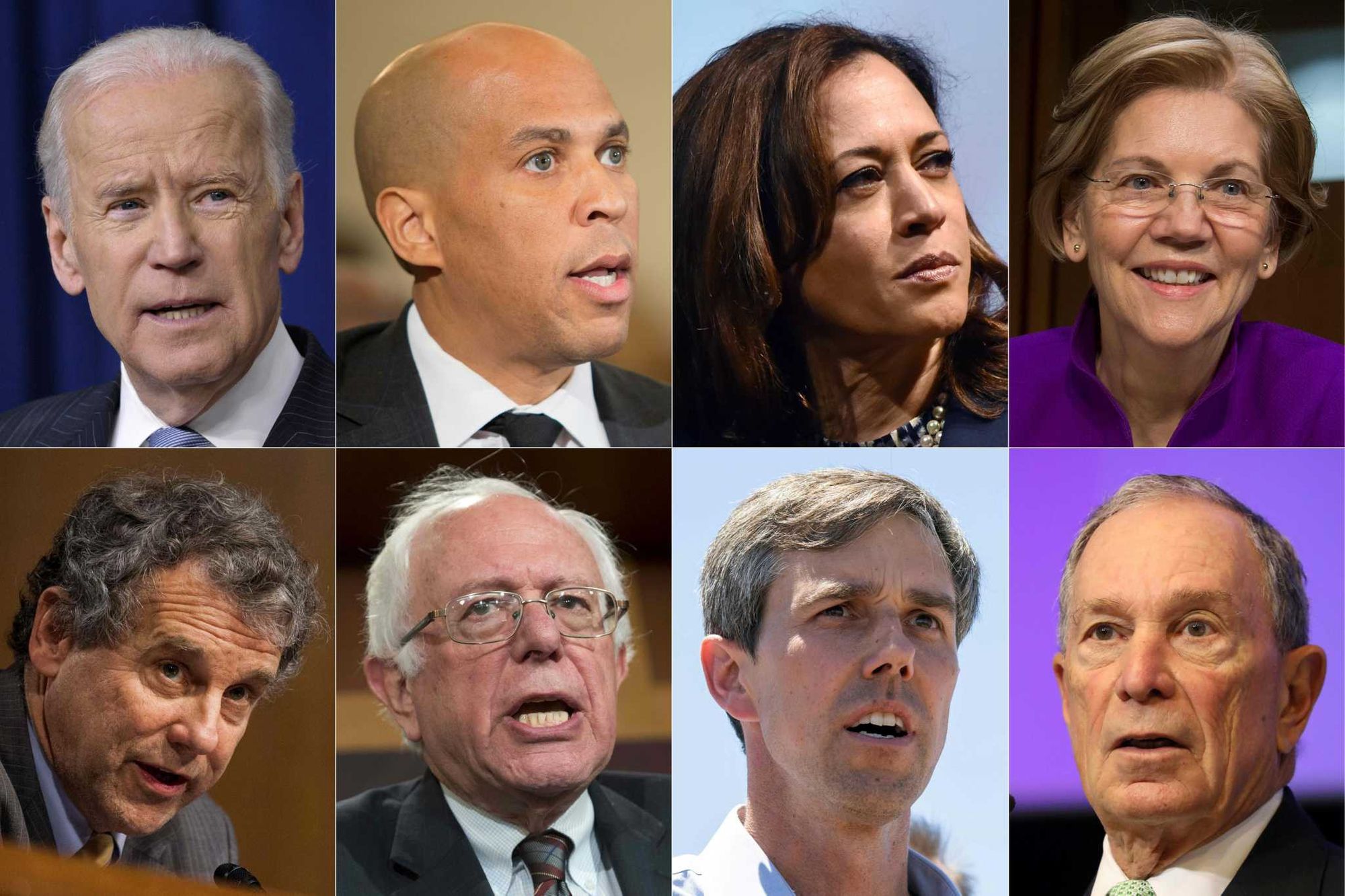 Image of select 2020 Democratic presidential candidates