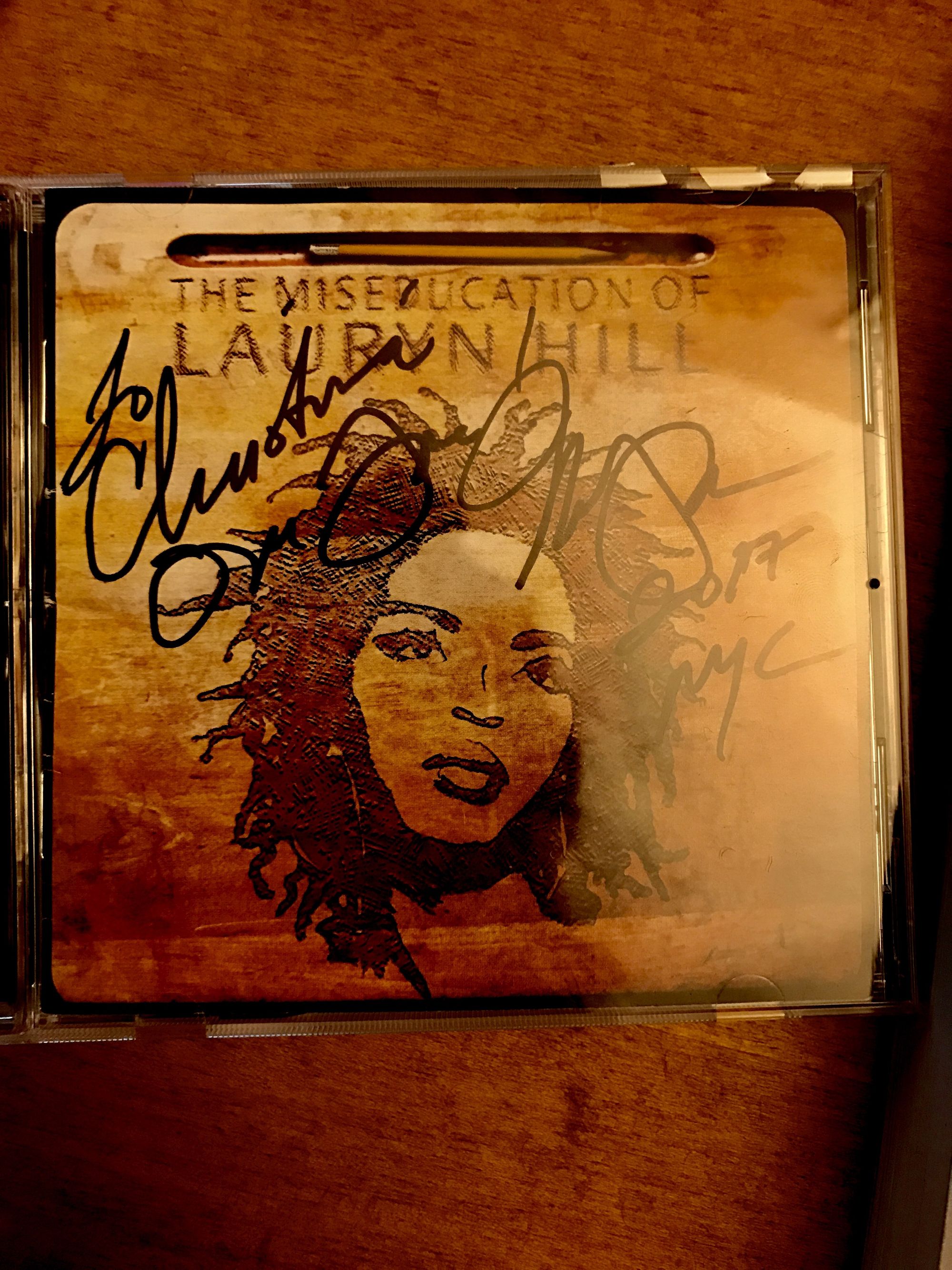 Christina's signed CD of Lauryn Hill's The Miseducation of Lauryn Hill