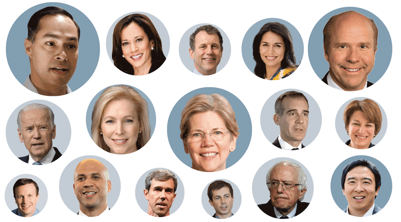 Image of many 2020 Democratic presidential candidates
