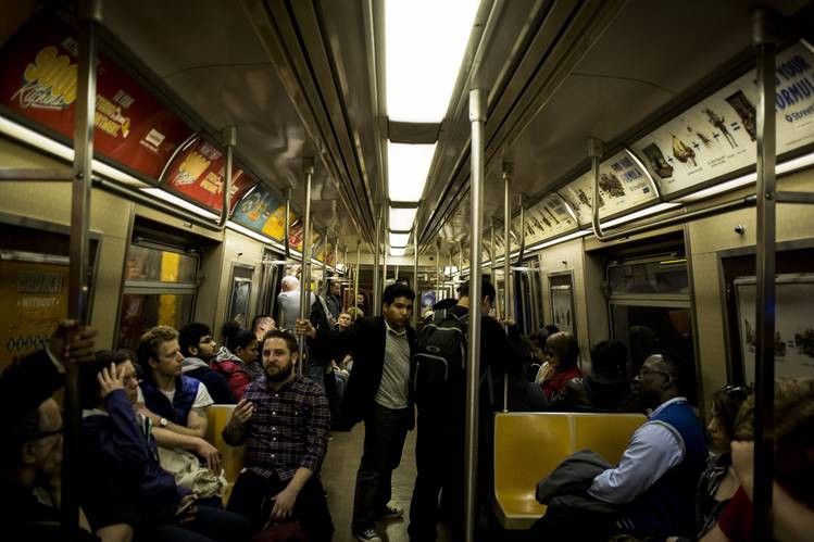 Photo of inside of a subway car