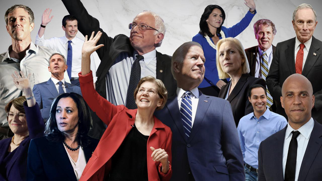 Image of select 2020 Democratic presidential candidates