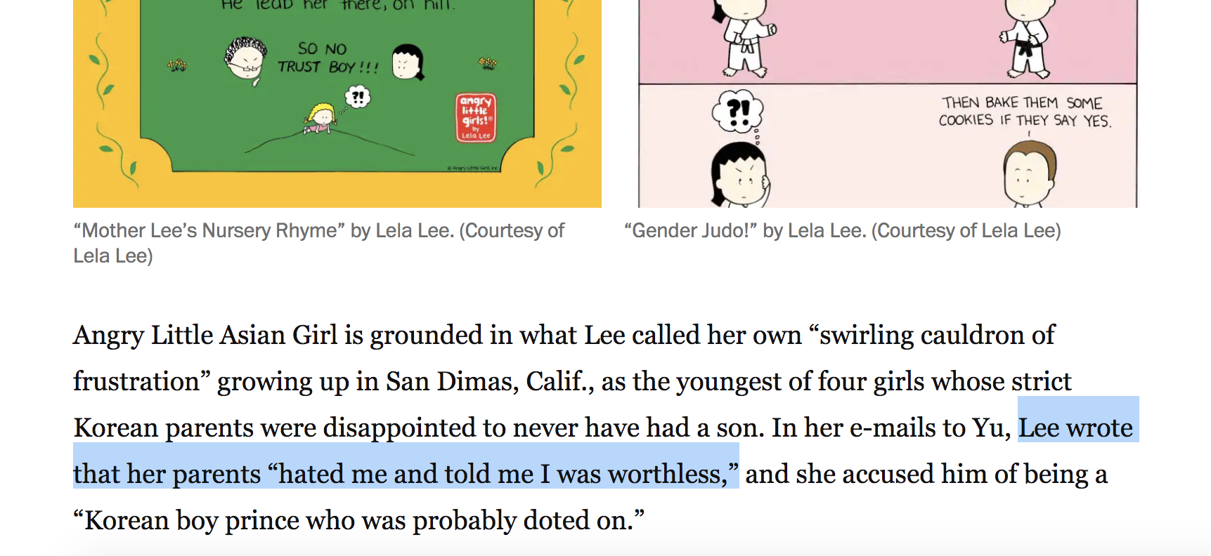 Screenshot of The Lela Lee vs Phil Yu debacle from Washington Post