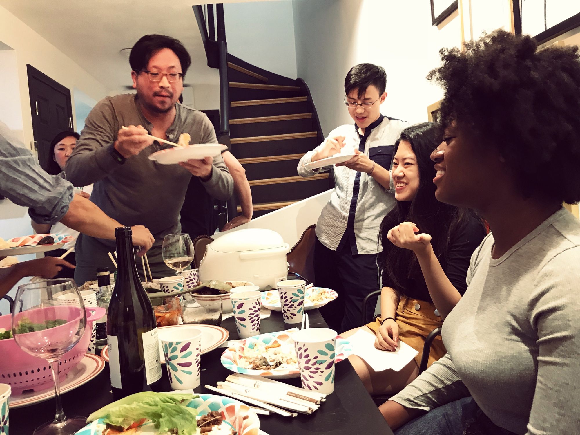 Photo of friends eating together