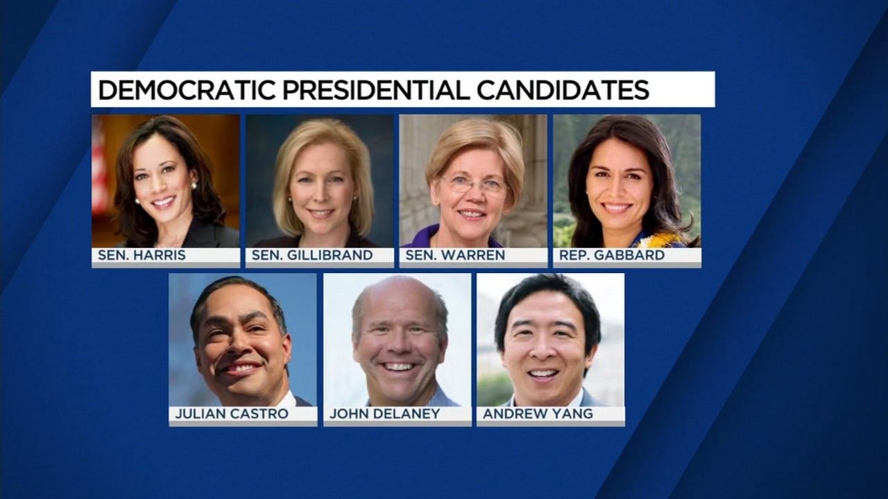 Image of select 2020 Democratic presidential candidates