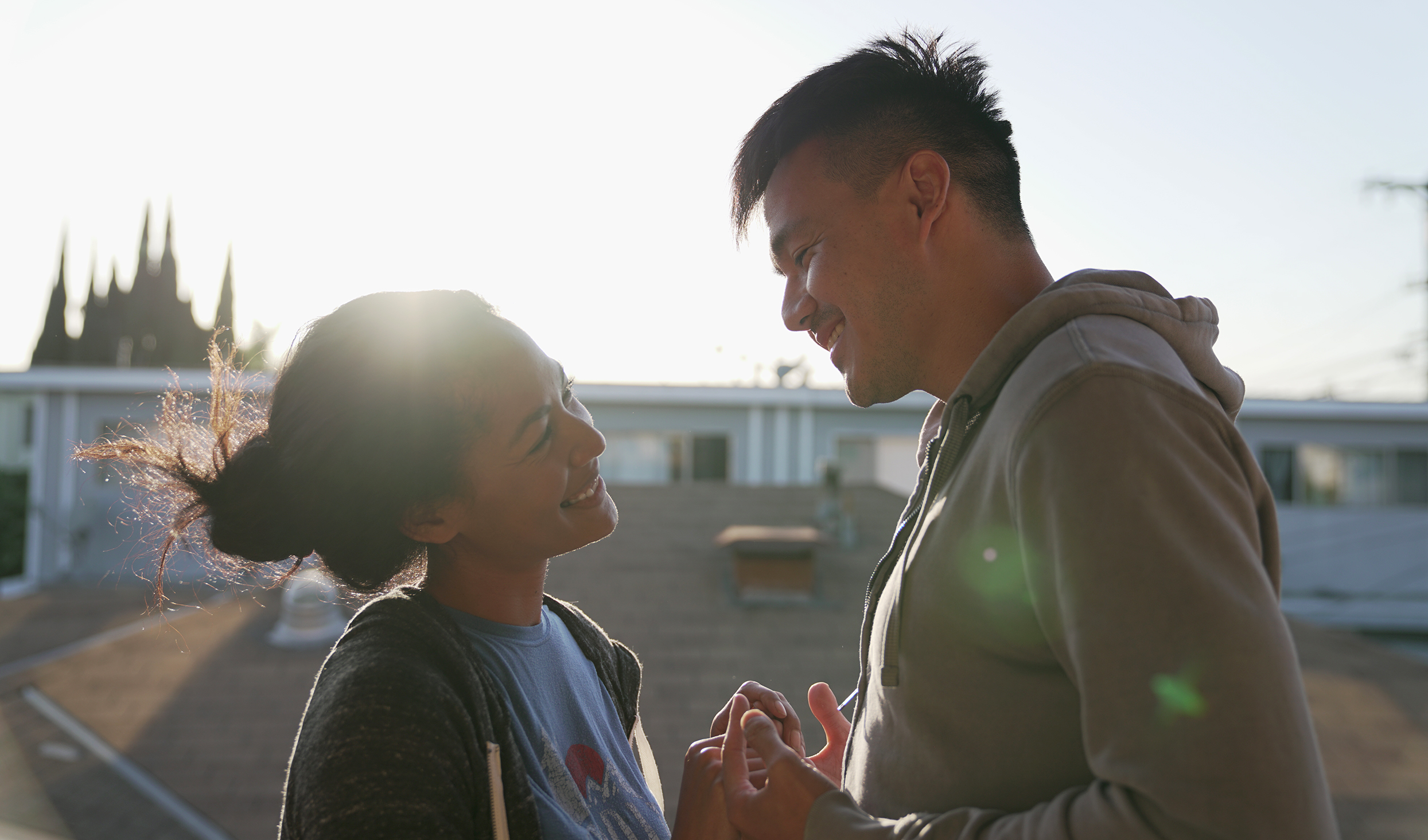 Screenshot of Janine Oda and Phil Wang in "Yappie" by Wong Fu Productions