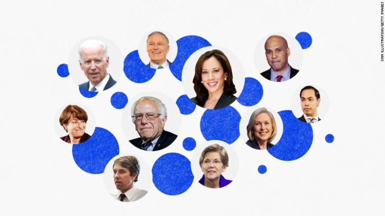 Image of select 2020 Democratic presidential candidates