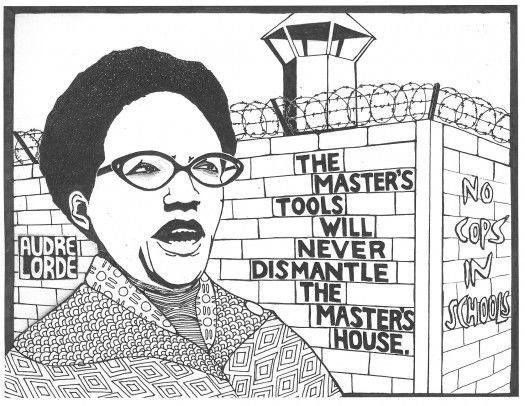 Drawing of Audre Lorde and her well-known quote