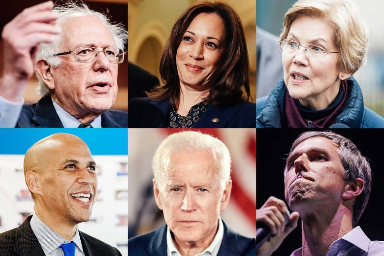 Image of select 2020 Democratic presidential candidates