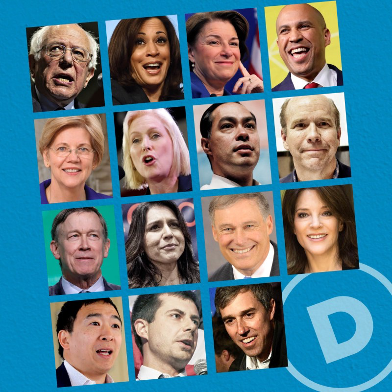 Image of many 2020 Democratic presidential candidates